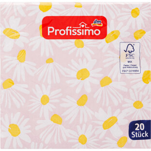 Profissimo Serviettes de table à motif floral, 20 pièces
