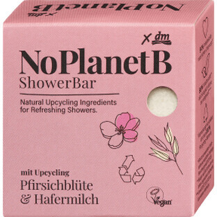 No Planet B Gel de ducha sólido con melocotón y leche de avena, 80 g