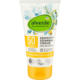 Alverde Naturkosmetik Crème voor de gevoelige huid met zonnebescherming SPF50, 75 ml