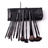 Set of 12 brushes, Makeup, Black, storage bag