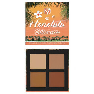 Bronzing powder palette, W7, Honolulu Silhouette Bronze & Contour, 4 shades