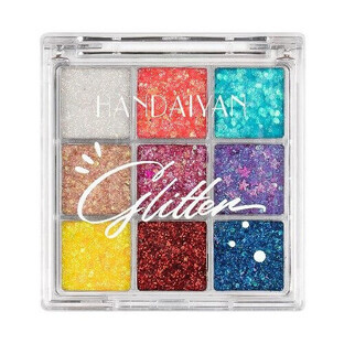 Glitter Eyeshadow Kit, Handaiyan, 9 colors, 02