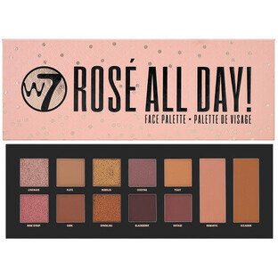 Rose All Day Face Palette, W7, Rose All Day Face Palette, 12 colori