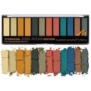 Lidschattenpalette, Manhattan, Eyemazing Palette, 12 Farben, 007 Jewel Rocks Edition