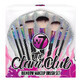 Set of 8 Makeup Brushes, W7, The Clam Club Rainbow, Storage bag included