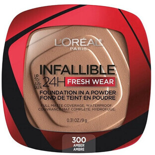 Polvos faciales, Loreal, Infalible 24H Fresh Wear, Base de maquillaje en polvo, 300 Ambar, 9 g