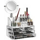 Organizador de Cosméticos, Maquillaje, Espejo, 3 Cajones, 16 Compartimentos