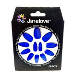 Set of 12 false nails with matte appearance, Janelove, Matte, Navy blue