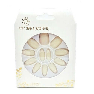 Juego de 12 uñas postizas francesas, VV Meijiaer, 04