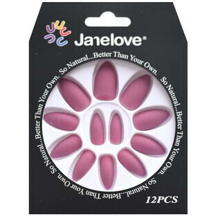 Set van 12 Janelove Matte Kunstnagels, Mat, Roze