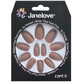 Lot de 12 faux ongles mats, Janelove, mat, marron
