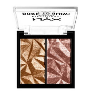 Illuminator, NYX Professional Makeup, Born To Glow, Icy Highlighter Duo, 08 Bout The Bronze, 5,7 g