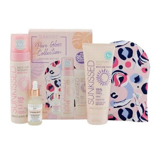 Sunkissed, Set regalo abbronzatura collezione Pure Glow, con schiuma autoabbronzante media