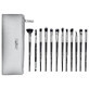 Set de 12 brochas de maquillaje Senso Pro Milano Negro Plata + Bolsa