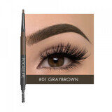 Focallure eyebrow pencil + eyeshadow, 01 Gray Brown