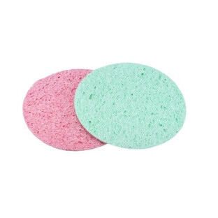 Set 2 éponges nettoyantes pour le visage, Maquillage, Rose-Vert, 02