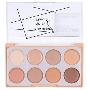 Palette d'anticernes et de surligneurs, Kiss Beauty, Super Cover, Mini, 01