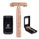 Kanzy, Maquinilla de afeitar de acero inoxidable para hombres y mujeres con estuche de viaje, 1 ud.