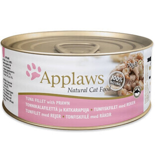 Applaws, Hrană naturală pentru pisici, Hrană grasă pentru pisici și creveți, 70g