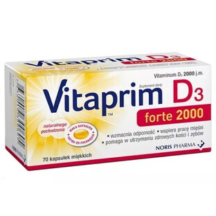 Vitaprim D3 Forte 2000, 70 capsules