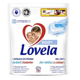 Lovela Baby hypoallergenic washing capsules for whites and colors, 36 pieces