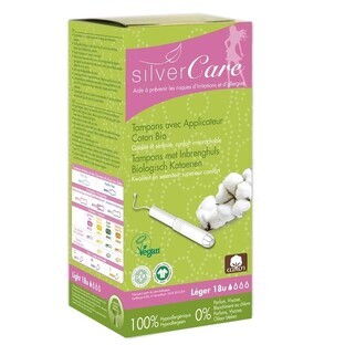 Tampoane Masmi cu aplicator de bivol organic Light, 18 bucăți