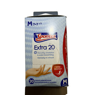 Spontex, Mănuși de menaj mărimea 7-7.5, 20 bucăți