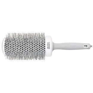 Olivia Garden Expert Expert Blowout Speed Spazzola per asciugare e modellare con setole ondulate bianco/grigio, 65 mm