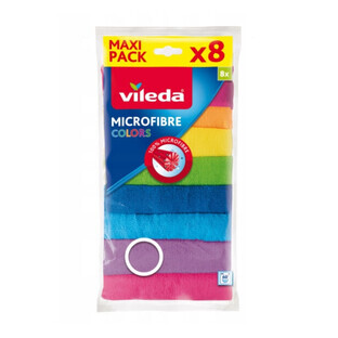 Vileda Paño Microfibra Colores, paño, 8 piezas