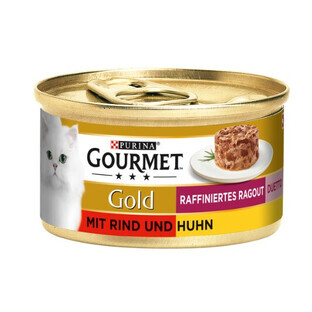Purina, Gourmet, Gold Duetto, Alimento umido per gatti, manzo e pollo, 85g