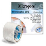 Cinta adhesiva microporosa con soporte de papel, 25 mm x 5 m, 3M