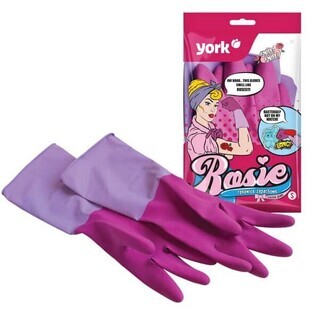 York, Rosie duftende Gummihandschuhe, Größe M, 1 Paar