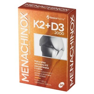 Menachinox K2 + D3 2000, 30 capsule