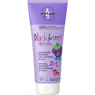 4organic Natuurlijke shampoo en was voor kinderen 2in1 Blackberry Friends, 200ml