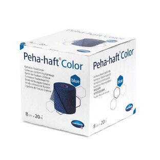Peha-haft Color self-adhesive elastic tape, blue (932474), 8cm x 20m, Hartmann
