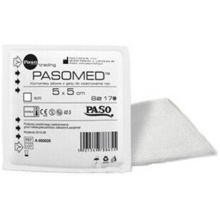 Self-adhesive pads, Pasomed, 17 threads, 8 layers, 5cmx5cm, 3 pieces - Long lasting!