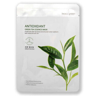 BeauuGreen Maschera per il viso all'essenza di tè verde in patch