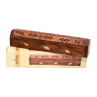Sattva Wierook Houten Kist Wierookhouder Olifant