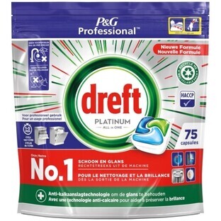 Dreft Platinum All in One capsule pentru mașina de spălat vase, 75 bucăți
