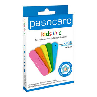 Pasocare Kids Kids Line Neon Plaster Set, pour enfants, 10 pièces - Longue durée !
