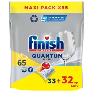 Finish, Quantum All in 1 Lemon Capsule de spălat vase, 33+32 bucăți