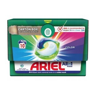 Ariel Alles in 1 Kleurcapsules voor het wassen van gekleurde stoffen, 10 stuks