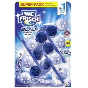 Toilet Frisch, Kraft Aktiv, Blau, Suspensión para limpieza de inodoros, 3 piezas