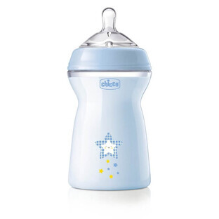 Biberon Chicco NaturalFeeling avec tétine à débit rapide 6m+ Bleu, 330ml