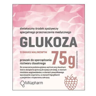 Milapharm Traubenzucker mit Himbeergeschmack, 75g - Lange Haltbarkeit!