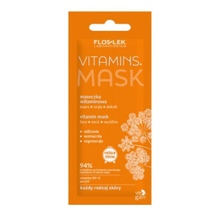 Flos-Lek Vitamins Maschera vitaminica viso, collo, décolleté, 6 ml