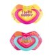 Canpol, Paci Pacifier, silicone, 0-6m symmetric Neon Love 22/652, pink, 2 pcs