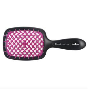 Janeke Superbrush Schwarz und Fuchsia Friseurbürste für Wachsentfernung