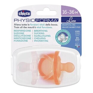 Chicco PhysioForma Luxe Silikon Schnuller 16-36m Orange, 2 Stück