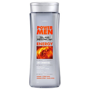 Joanna Power Men el pod prysznic 3w1 Energy poivre noir et guarana, 300 ml